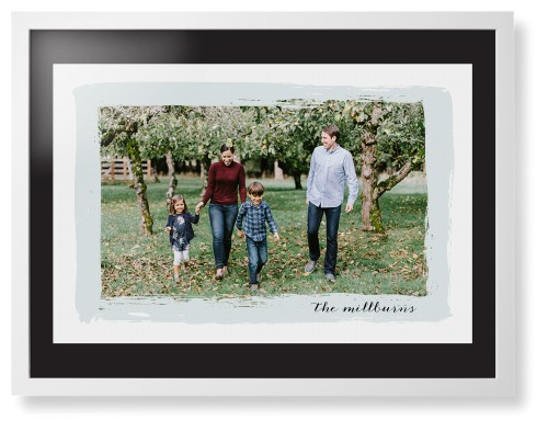 Brush Stroke Border Framed Print, White, Contemporary, None, Black, Single piece, 24x36, Gray