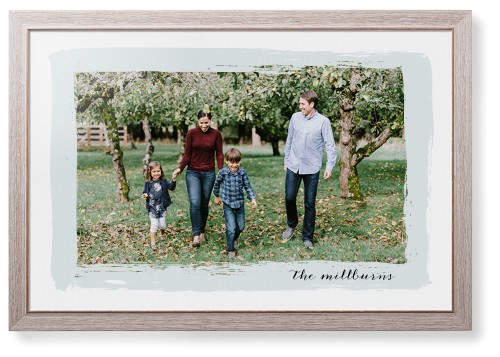 Brush Stroke Border Framed Print, Rustic, Modern, None, None, Single piece, 24x36, Gray, air