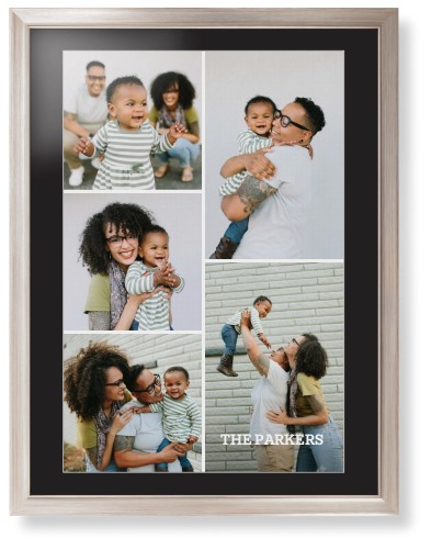 Gallery of Five Portrait Framed Print, Metallic, Modern, White, Black, Single piece, 24x36, Multicolor, multi