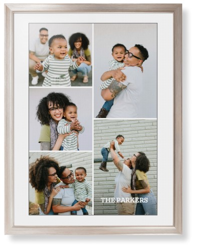 Gallery of Five Portrait Framed Print, Metallic, Modern, Black, White, Single piece, 24x36, Multicolor, multi