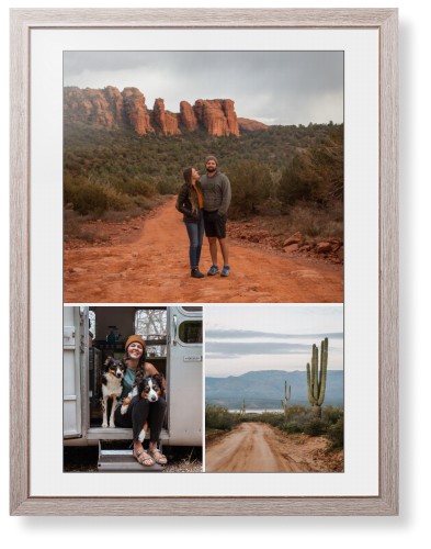 Gallery of Three Portrait Framed Print, Rustic, Modern, Black, White, Single piece, 24x36, Multicolor, multi