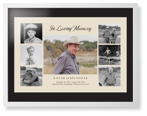 Gallery of Seven Memorial Framed Print, White, Contemporary, None, Black, Single piece, 24x36, Multicolor