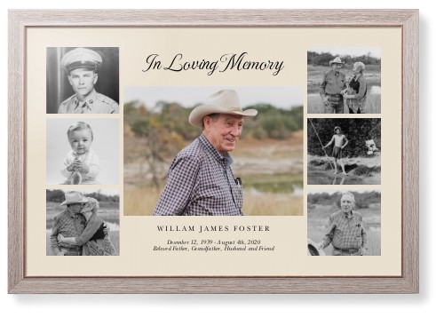 Gallery of Seven Memorial Framed Print, Rustic, Modern, None, None, Single piece, 24x36, Multicolor, multi