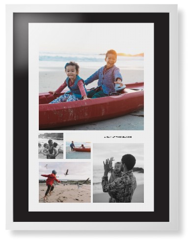 Hero Collage Portrait Framed Print, White, Contemporary, None, Black, Single piece, 24x36, Multicolor
