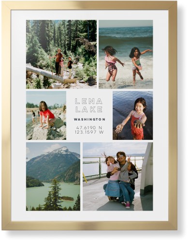 Modern Adventure Gallery Of Six Framed Print, Matte Gold, Contemporary, None, White, Single piece, 24x36, Multicolor
