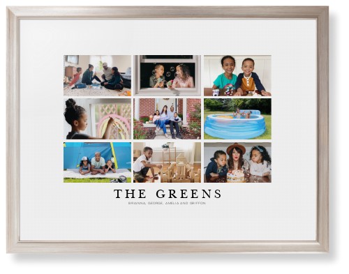 Modern Grid Gallery of Nine Framed Print, Metallic, Modern, None, White, Single piece, 24x36, Multicolor