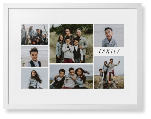 Rustic Picture Gallery Collage Of Seven Framed Print, White, Contemporary, None, White, Single piece, 24x36, Multicolor