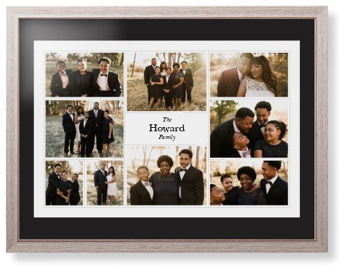 Modern Family Collage Framed Print, Rustic, Modern, Black, Black, Single piece, 24x36, White, white