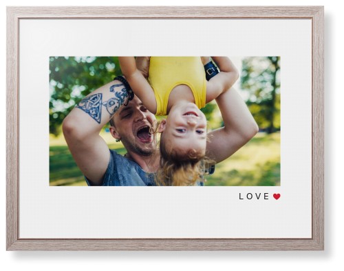 Modern Love Heart Framed Print, Rustic, Modern, None, White, Single piece, 24x36, White, white