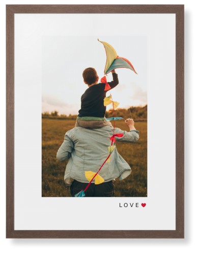 Modern Love Heart Portrait Framed Print, Walnut, Contemporary, None, White, Single piece, 24x36, White