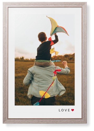 Modern Love Heart Portrait Framed Print, Rustic, Modern, None, None, Single piece, 24x36, White, white
