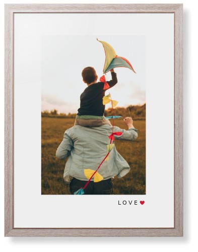 Modern Love Heart Portrait Framed Print, Rustic, Modern, White, White, Single piece, 24x36, White, white