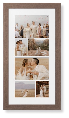 Gallery of Six Panoramic Framed Print, Walnut, Contemporary, White, White, Single piece, 10x24, Multicolor