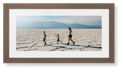 Panoramic Gallery of One Framed Print, Walnut, Contemporary, White, White, Single piece, 10x24, Multicolor