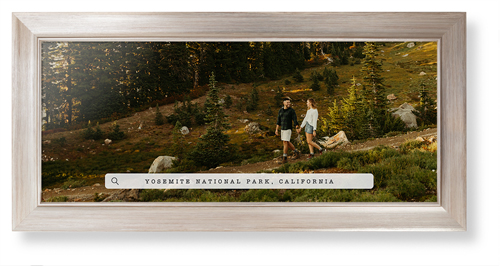 Travel Banner Framed Print, Metallic, Modern, None, None, Single piece, 10x24, White, white