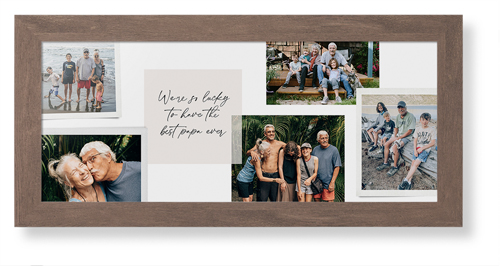 Handwritten Note Collage Framed Print, Walnut, Contemporary, None, None, Single piece, 10x24, White, white