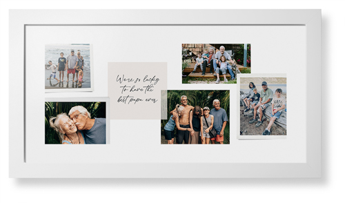 Handwritten Note Collage Framed Print, White, Contemporary, White, White, Single piece, 10x24, White, white