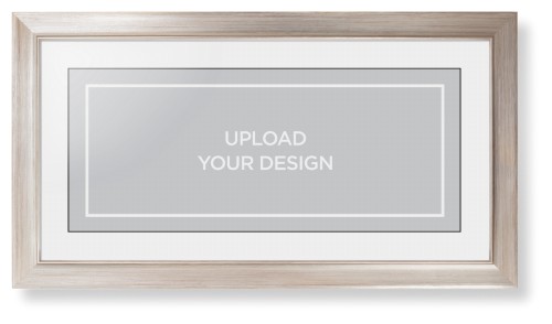 Upload Your Own Design Framed Print, Metallic, Modern, Black, White, Single piece, 10x24, Multicolor, multi