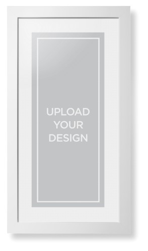 Upload Your Own Design Portrait Framed Print, White, Contemporary, None, White, Single piece, 10x24, Multicolor