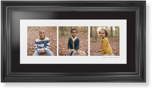 Panoramic Gallery of Three Framed Print, Black, Classic, None, Black, Single piece, 10x24, Multicolor