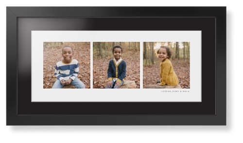 Panoramic Gallery of Three Framed Print, Black, Contemporary, White, Black, Single piece, 10x24, Multicolor, multi