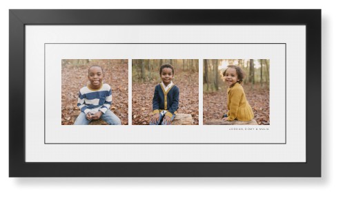 Panoramic Gallery of Three Framed Print, Black, Contemporary, Black, White, Single piece, 10x24, Multicolor, multi