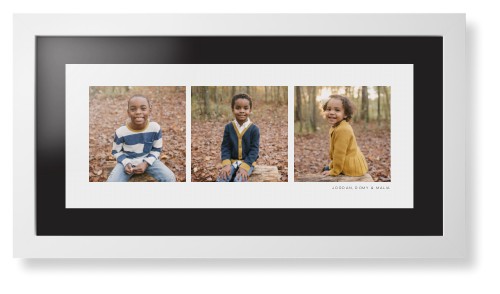 Panoramic Gallery of Three Framed Print, White, Contemporary, Black, Black, Single piece, 10x24, Multicolor