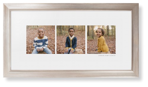 Panoramic Gallery of Three Framed Print, Metallic, Modern, White, White, Single piece, 10x24, Multicolor