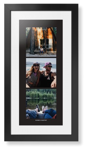 Panoramic Gallery of Three Portrait Framed Print, Black, Contemporary, White, White, Single piece, 10x24, Multicolor, multi