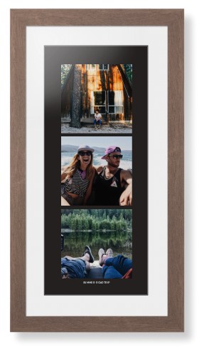 Panoramic Gallery of Three Portrait Framed Print, Walnut, Contemporary, Black, White, Single piece, 10x24, Multicolor, multi