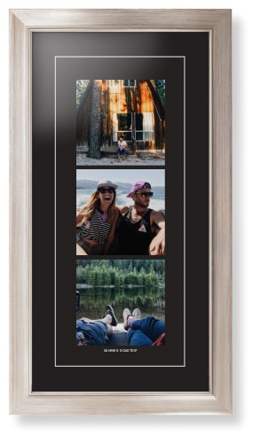 Panoramic Gallery of Three Portrait Framed Print, Metallic, Modern, White, Black, Single piece, 10x24, Multicolor, multi