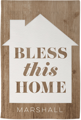 Blessed Home Garden Flag, None, Brown