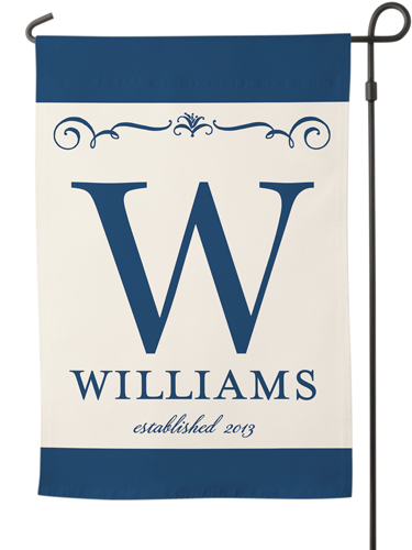 Monogrammed Garden Flags With Flag Stand