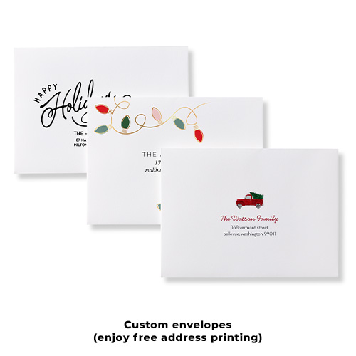 Folded Christmas Card Template, 5x7 Happy Holidays Greeting Card