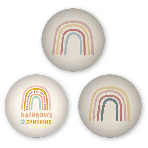 Sunshine and Rainbows Set of 3 Glass Magnets, Set of 3 Glass, Multicolor