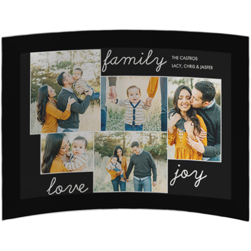 New Family Sentiment Curved Glass Print, 5x7, Curved, Black