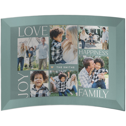 Contemporary Family Joy Curved Glass Print, 5x7, Curved, Blue