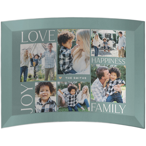 Contemporary Family Joy Curved Glass Print, 5x7, Curved, Blue, cedar
