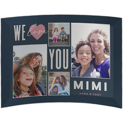 Contemporary We Love You Curved Glass Print, 5x7, Curved, Black