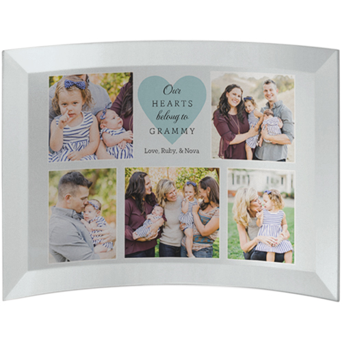 Our Hearts Curved Glass Print, 5x7, Curved, Gray, air