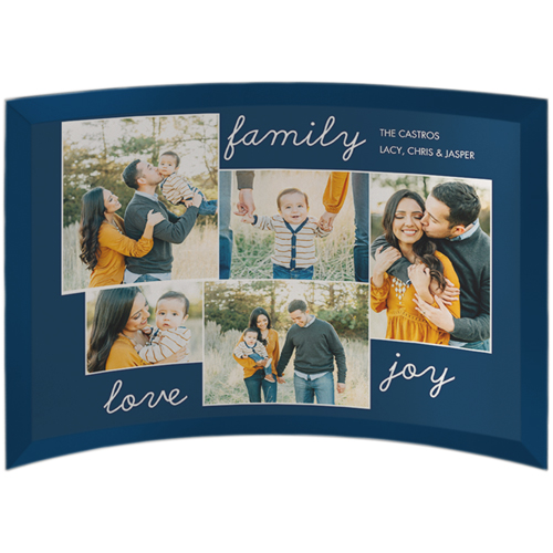 New Family Sentiment Curved Glass Print, 7x10, Curved, Blue