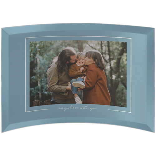 Simple Outline Border Curved Glass Print, 7x10, Curved, Black