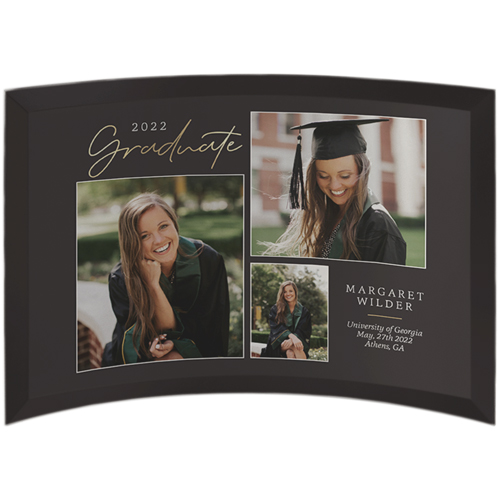 Modern Label Gallery of Three Curved Glass Print, 7x10, Curved, Gray