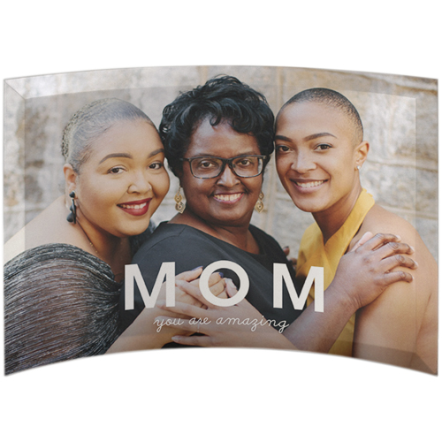 Mom is Amazing Curved Glass Print, 7x10, Curved, White, white