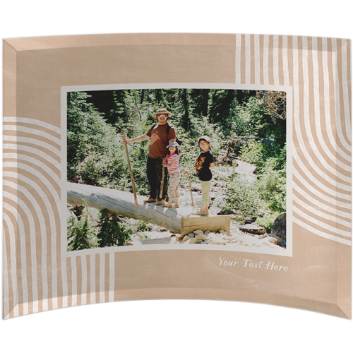 Boho Arches Curved Glass Print, 10x12, Curved, Beige, pueblo