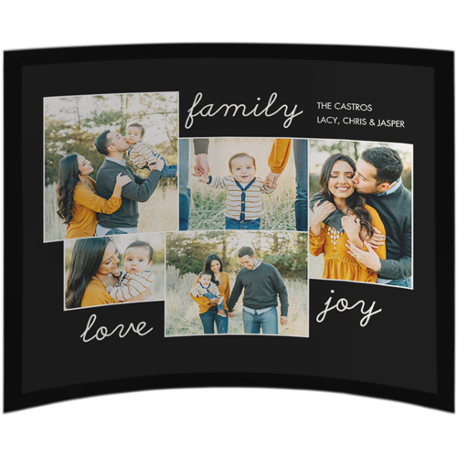 New Family Sentiment Curved Glass Print, 10x12, Curved, Black, black