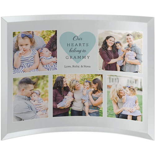 Our Hearts Curved Glass Print, 10x12, Curved, Gray