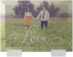hand lettered love flat glass print