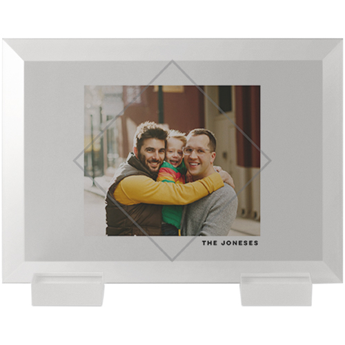 Geo Frame Flat Glass Print, 5x7, Flat, White