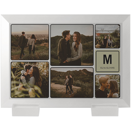 Pictogram Initial Flat Glass Print, 5x7, Flat, Beige